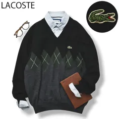 【ワニロゴ】ラコステ LACOSTE Vネック ウール ニット セーター 4
