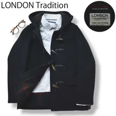 英国製 ロンドントラディション フード付き ダッフルコート 36 ネイビー