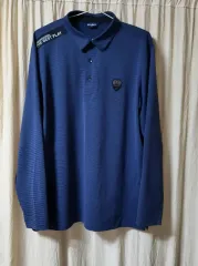 SPARKS メンズ 長袖 ストライプ ポロTシャツ