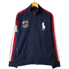 古着 ラルフローレン Ralph Lauren POLO by Ralph Lauren ビッグポニー 星条旗柄 ハイネック フルジップスウェットシャツ/eaa604038