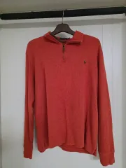 ポロ ラルフローレン オレンジ色 ハーフジップアップ 長袖Tシャツ