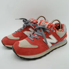 New Balance ニューバランス ML574LCM スニーカー ペイズリー柄 レッド/グレー 赤/灰 24cm メンズ レディース B-4-2