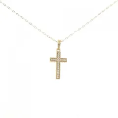 K18YG クロス ダイヤモンド ネックレス 0.09CT