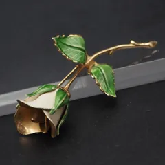 L766 GIOVANNI ジョヴァンニ ブローチ 薔薇 バラ ローズ ゴールド デザイン コスチュームジュエリー