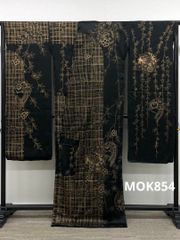 金彩作家 太田洋 付け下げ 百合 反物 銀彩 グリッター 紋意匠 正絹