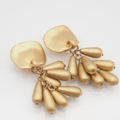 L757 DKNY ダナキャランニューヨーク イヤリング 大ぶり スウィング ゴールド デザイン コスチュームジュエリー