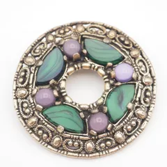 L761 イギリス ヴィンテージ MIRACLE ミラクル ブローチ 天然石風 デザイン 英国 アンティーク