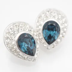 L748 A&S Attwood and Sawyer アトウッド＆ソーヤー イヤリング サファイア風 ラインストーン デザイン シルバー コスチュームジュエリー