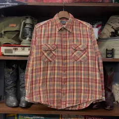 00s EDWIN(エドウイン) アウトドア フランネル CHECK ポケット シャツ N296