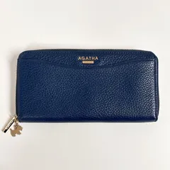 【020-a】AGATHA PARIS　アガタ パリ　レザー　長財布　ウォレット　ネイビーのサムネイル