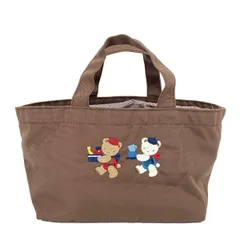 familiar(ファミリア) ハンドバッグ - ダークブラウン×白×マルチ クマ