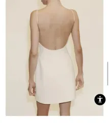 ほぼ新品 ザラ ONE PIECE ホワイトワンピース バッグオープンワンピース