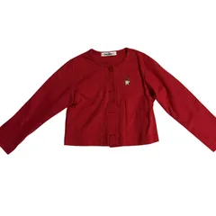 B064 familiar ファミリアカーディガン ボタン レッド 赤 長袖 女の子 ガールズ 110