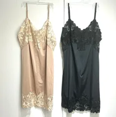 ボンレヴェール インナー スリップ バスト90 新品2枚セットブラック ベージュ 日本製 ランジェリー