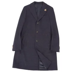 LARDINI ネイビー系チェック チェスターコート限定値下げ 2026年最新】LARDINI カラー：ネイビー系 メンズ チェスターコートの