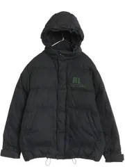 【お得なクーポン配布中!】 ポロジーンズ ラルフローレン コットン ダウン ジャケット メンズ L ポロ キルティング 脱着フード パーカー ジャンパー フェルト ロゴ 黒