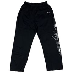 デニムティアーズ フラワープリント スウェットパンツ ブラック/グレー