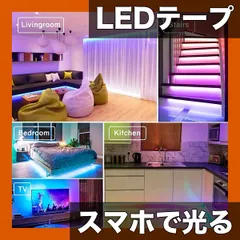 【スマホ/Alexa対応】LEDライトストリップ RGBW/CW 44キーリモコン・アプリ制御 USB給電式 間接照明 テレビバックライト/屋内屋外装飾 長さ選べる【10m】