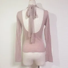 SNIDEL バックオープンシアーニットプルオーバー ピンクベージュ FREE ※インナー欠品