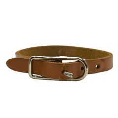 美品 HERMES エルメス ブレスレット レザー ヌメ革 ブラウン J刻印 