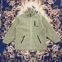 (M)アディダス Adidas フリース ジップアップ ジャケット (ベージュ)