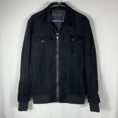 ZARA ザラ マン ブラック スウェード ブルゾン ジップアップ ジャケット m