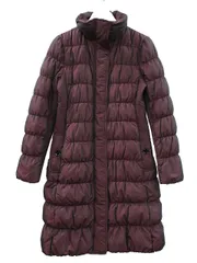 バーバリー ロンドン BURBERRY LONDON ダウンコート 38 ワインレッド 赤系 アウター 上着 スタンドカラー