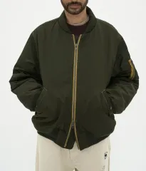 新品(M)PARTIMENTO パルティメント シンサレート ヴィンテージ ウォッシュド MA-1 ブルゾン カーキ