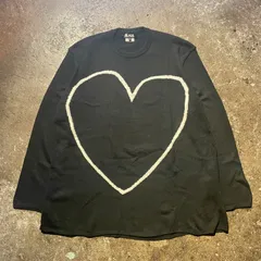 BLACK COMME des GARCONS 2022aw ハート デザイン プルオーバー 二ット ブラックコムデギャルソン 22aw クルーネック オーバーサイズ セーター 1J-N001 L