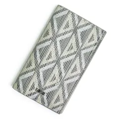 クリスチャンディオール CD ダイヤモンド バーティカル ロング カードホルダー ケース 名刺入れ コーティングコットンキャンバス  カーフレザー グレージュ ダークシルバー金具 2XRCH147DCO 箱付 Christian Dior（新品・未使用品）