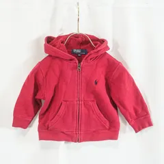 Polo by RALPH LAUREN ポロ ラルフローレン ベビー ジップパーカー 80 赤 レッド ポニー刺繍 フルジップ フード付き スウェット ジャケット 子供服