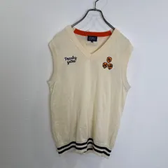R00464 PEARLY GATES ニットベスト アイボリー 刺繍