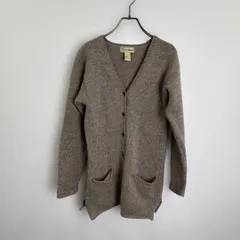 R00347 L.L.Bean ベージュ　100%ウール カーディガン Sサイズ