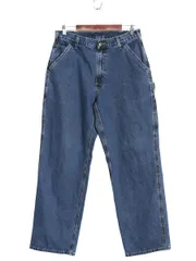 【お得なクーポン配布中!】 US企画 カーハート デニム ペインター パンツ メンズ 33 32 / 古着 ワーク ストレート ジーパン ジーンズ ボトムス ワンポイント ブルー 