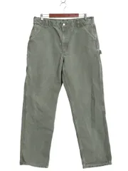 【お得なクーポン配布中!】 US企画 カーハート ウォッシュド ダック ペインター パンツ メンズ 36 34 / ワーク ストレート ヘビーウェイト ボトムス モス グリーン MOS