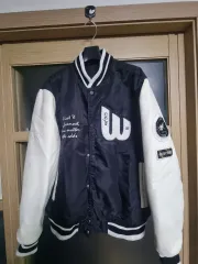 ザラ ブラック & 白 アウター スタジアム ジャケット M