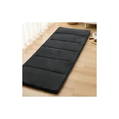 ごろ寝マット 長座布団 70×150cm高反発ウレタン190N 厚さ5cm 硬め 折りたたみ昼寝用マット ごろ寝クッション 畳める 体圧分散 底付き感無し 高耐久 抗菌防臭 防ダニ 三つ折りコンパクト収納 車中泊(70cm×150cm,ブラック) 1