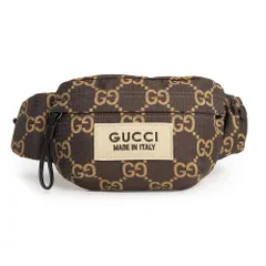 グッチ ベルトバッグ ウエストバッグ GGリップスナイロン リサイクルポリエステル ブラウン シルバー金具 767934 GUCCI（新品・未使用品）
