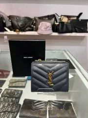 (OS)YVES SAINT LAURENT イヴ・サンローラン マトラッセ ジッパー 二つ折り財布 カードウォレット
