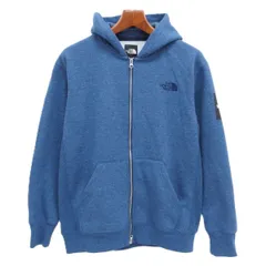 ☆THE NORTH FACE ノースフェイス スクエアロゴ フルジップ パーカー Sサイズ ブルー NT61836