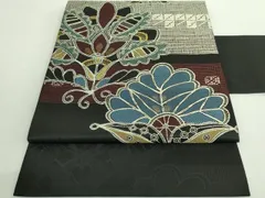 平和屋着物○極上 岡重謹製 OKAJIMA 九寸名古屋帯 横段に花更紗文様