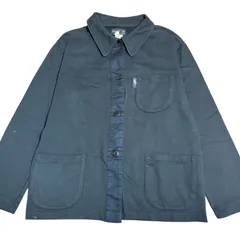 アニエスベー　ワークジャケット　ブラック　0 Sサイズ相当　トカゲロゴピスネーム スウェット カバーオール　ヴィンテージ　90s