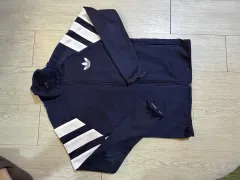 アディダス ネイビー トレーニング ジャケット 3本線 出品
