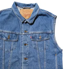 90's USA製 リーバイス 70595-4891 ウォッシュ デニム トラッカーベスト (XL) Levi's Gジャン アメリカ製 オールド 赤タブ 1994年製 レア アメリカ古着 USED ビンテージ ヴィンテージ