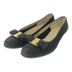 Salvatore Ferragamo サルヴァトーレフェラガモ ヴァラパンプス 靴 クツ レディース ブラック 5H Cワイズ リボン 約22.5cm