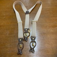 アートブラウン クロムエクセルレザー 杢アイボリー サスペンダー ♯2