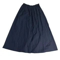 B067 JOHN SMEDLEY ジョン スメドレー ロング スカート フレア ネイビー ボタン レディース サイズ不明