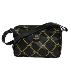 LONGCHAMP(ロンシャン) ショルダーバッグ - ダークブラウン×ベージュ 斜めがけ/馬・ベルト柄 レザー