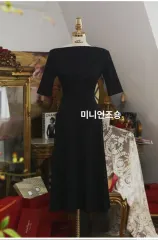 ミルクココア ブラック ジャージ ロング丈ワンピース