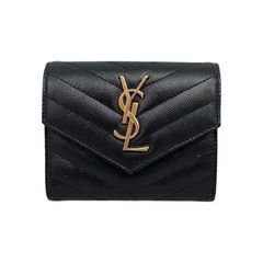 SAINT LAURENT 三つ折り財布 ブラック ロゴシルバー【本日限定価格